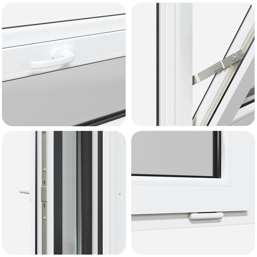 Kelderraam RISOR 100 x 40 cm PVC en glas Antracietkleurig