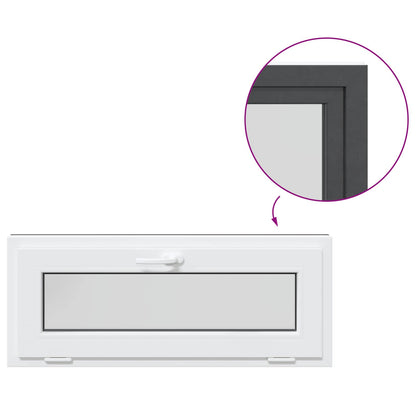 Kelderraam RISOR 100 x 40 cm PVC en glas Antracietkleurig