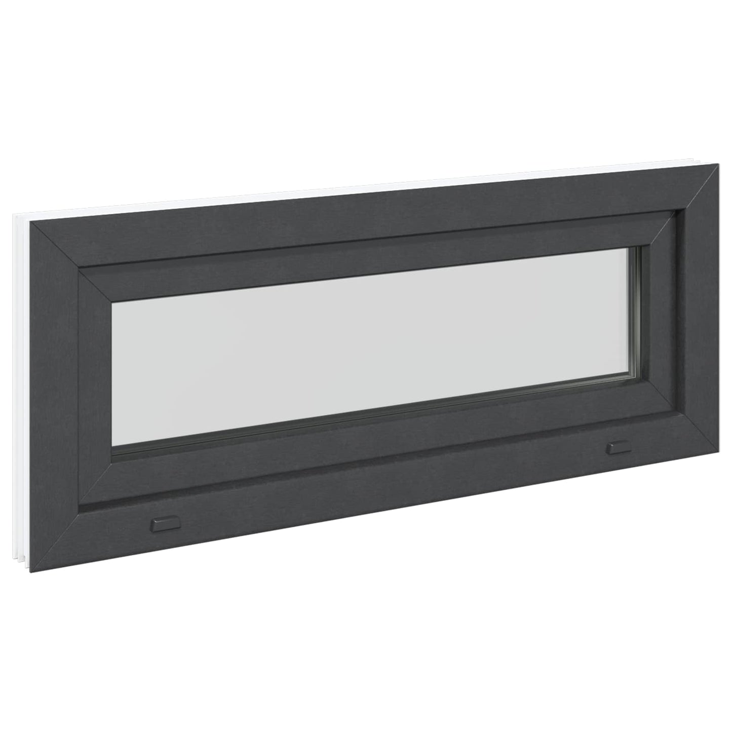 Kelderraam RISOR 100 x 40 cm PVC en glas Antracietkleurig