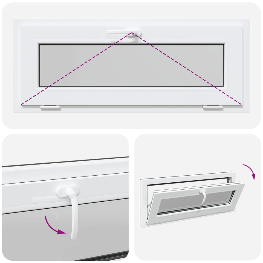 Kelderraam RISOR 100 x 40 cm PVC en glas Antracietkleurig