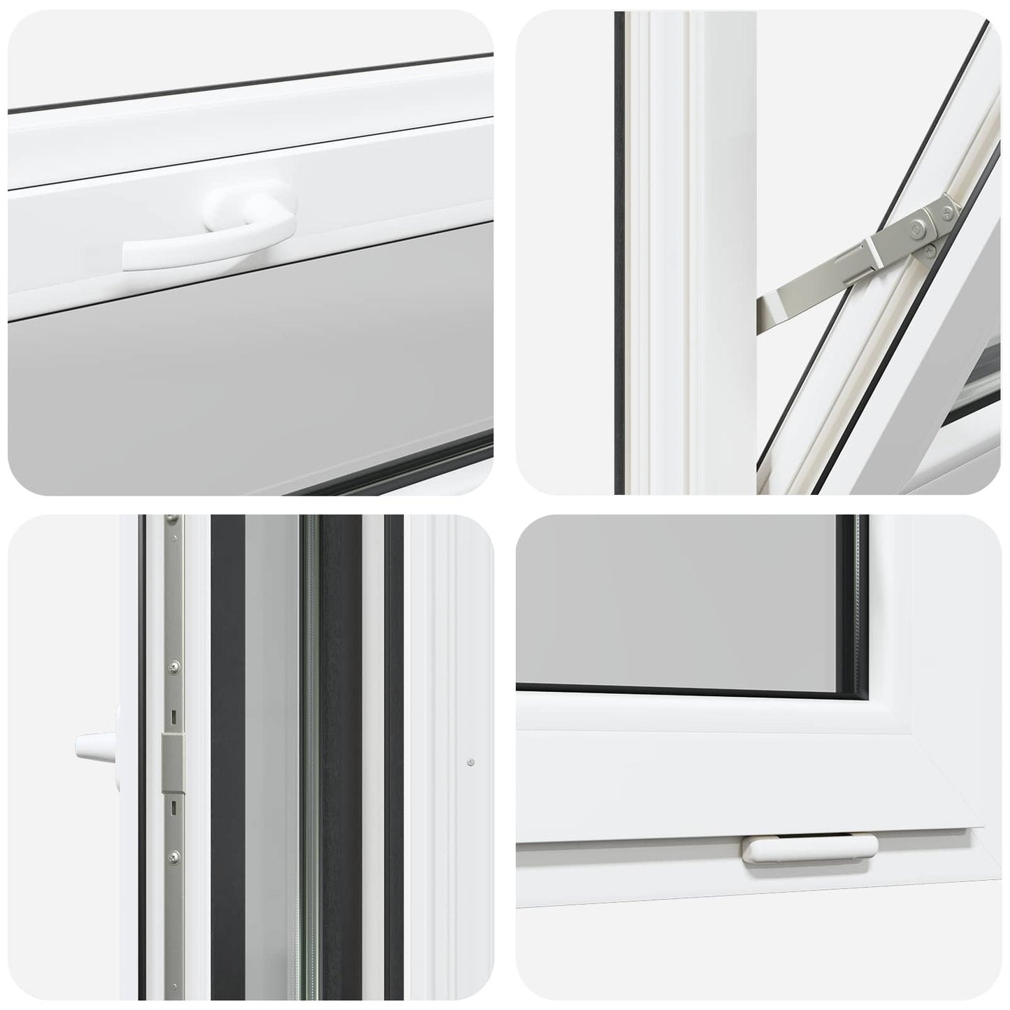 Kelderraam RISOR 110 x 40 cm PVC en glas Antracietkleurig