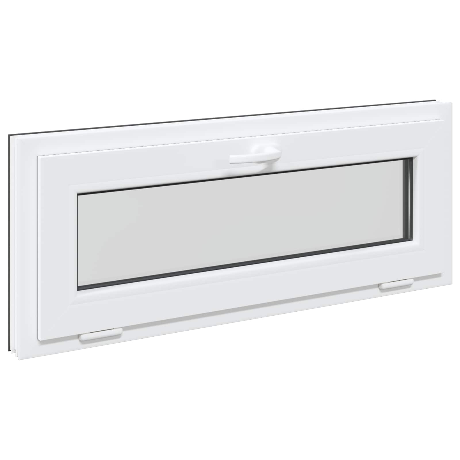 Kelderraam RISOR 110 x 40 cm PVC en glas Antracietkleurig