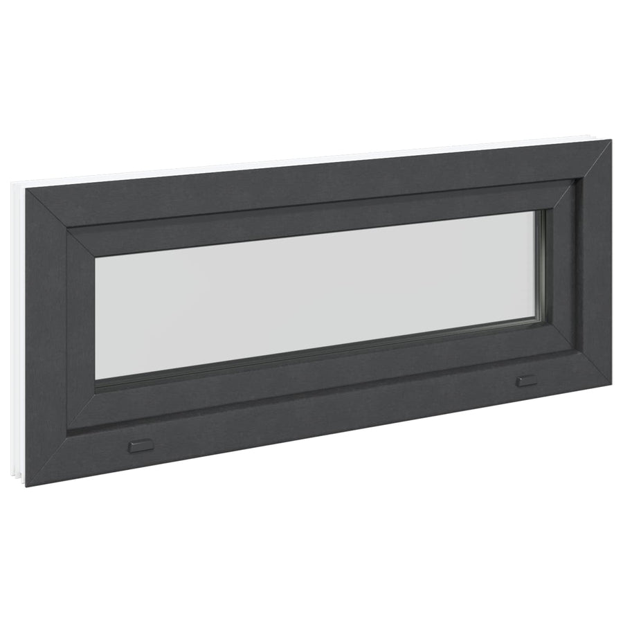 Kelderraam RISOR 110 x 40 cm PVC en glas Antracietkleurig