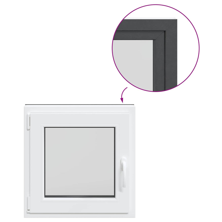 Kelderraam RISOR Antraciet 50 x 50 cm PVC en glas