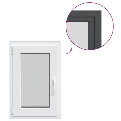 Kelderraam RISOR Antraciet 50 x 75 cm PVC en glas