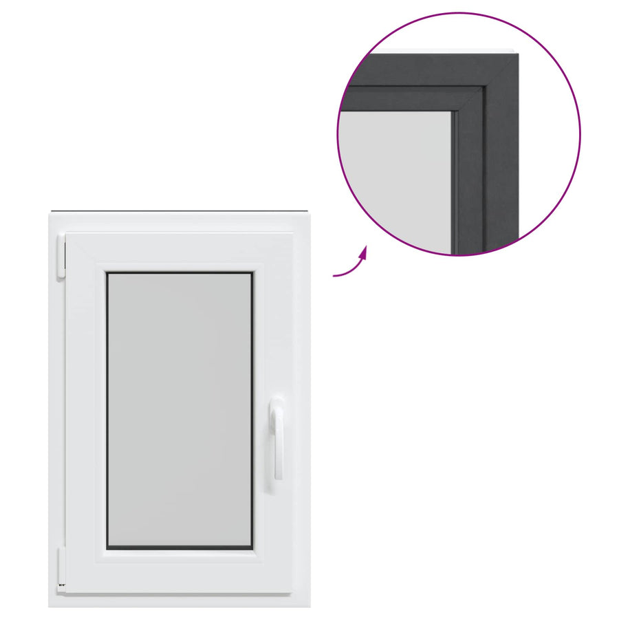 Kelderraam RISOR Antraciet 50 x 75 cm PVC en glas