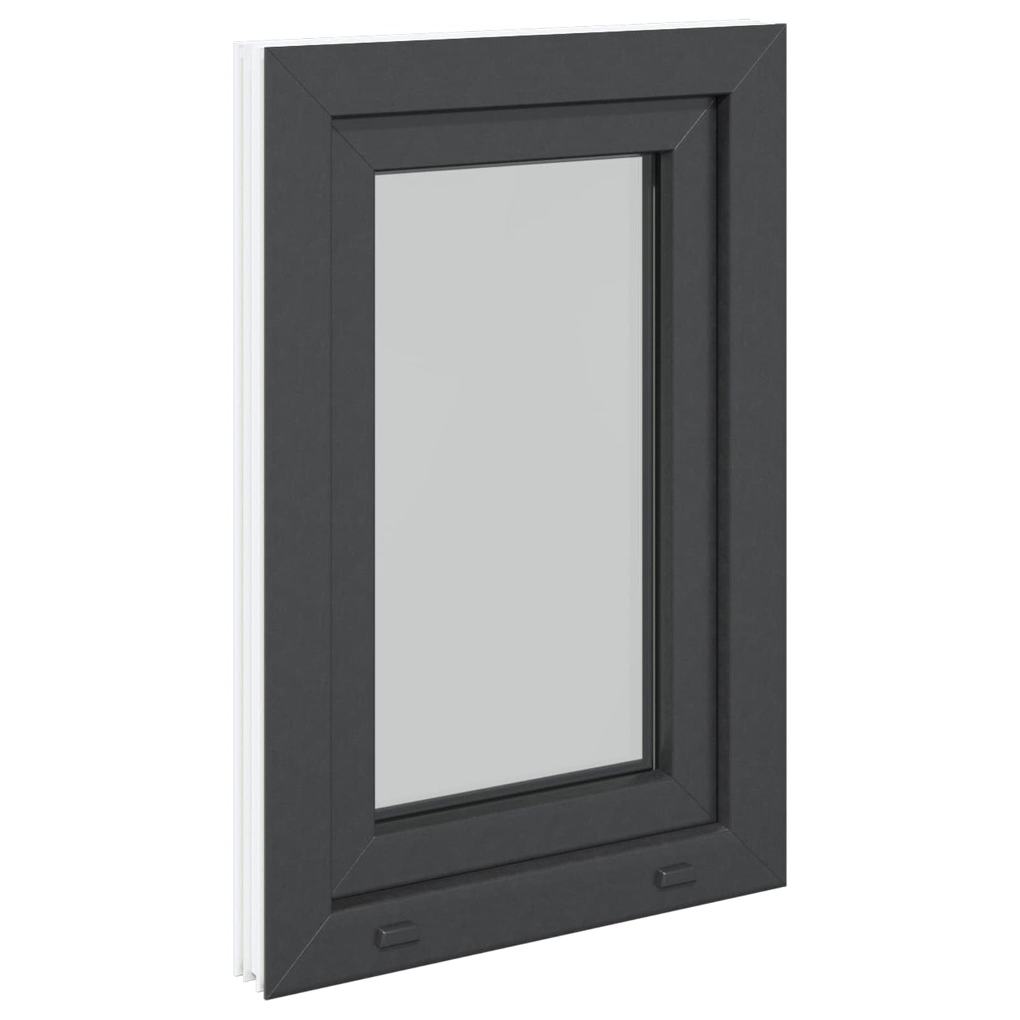 Kelderraam RISOR Antraciet 50 x 75 cm PVC en glas