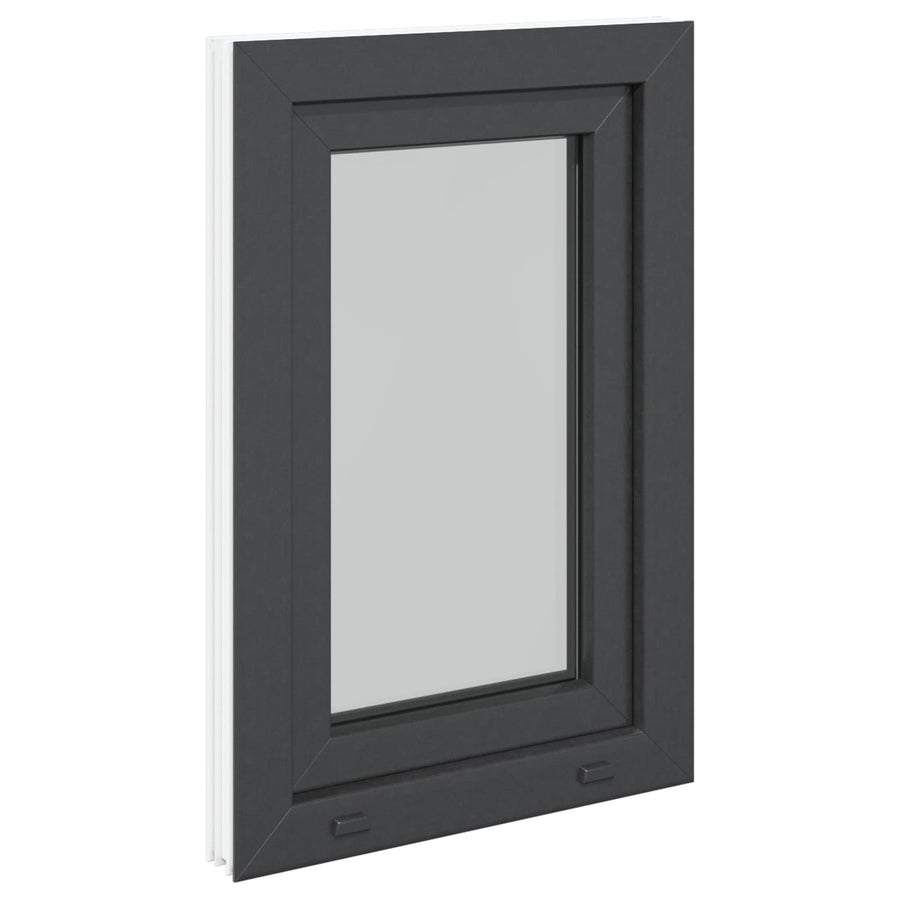Kelderraam RISOR Antraciet 50 x 75 cm PVC en glas
