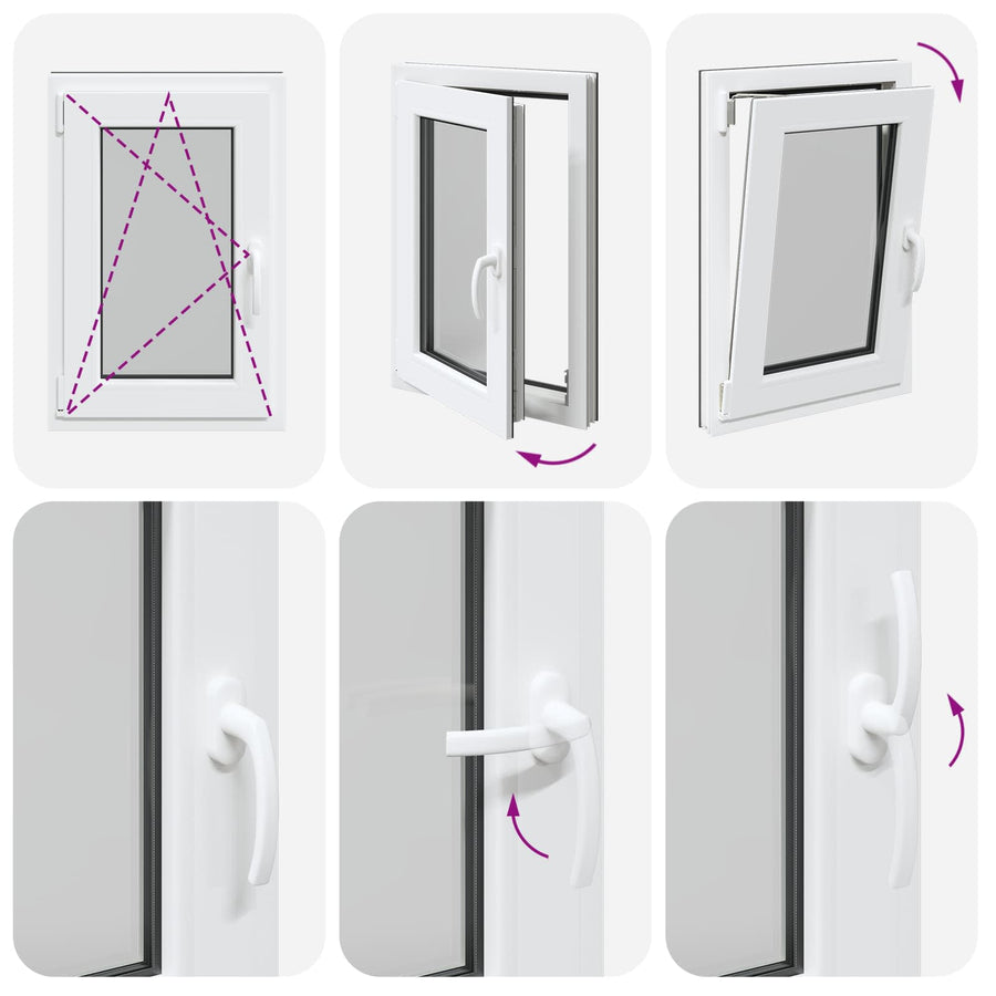 Kelderraam RISOR Antraciet 50 x 75 cm PVC en glas