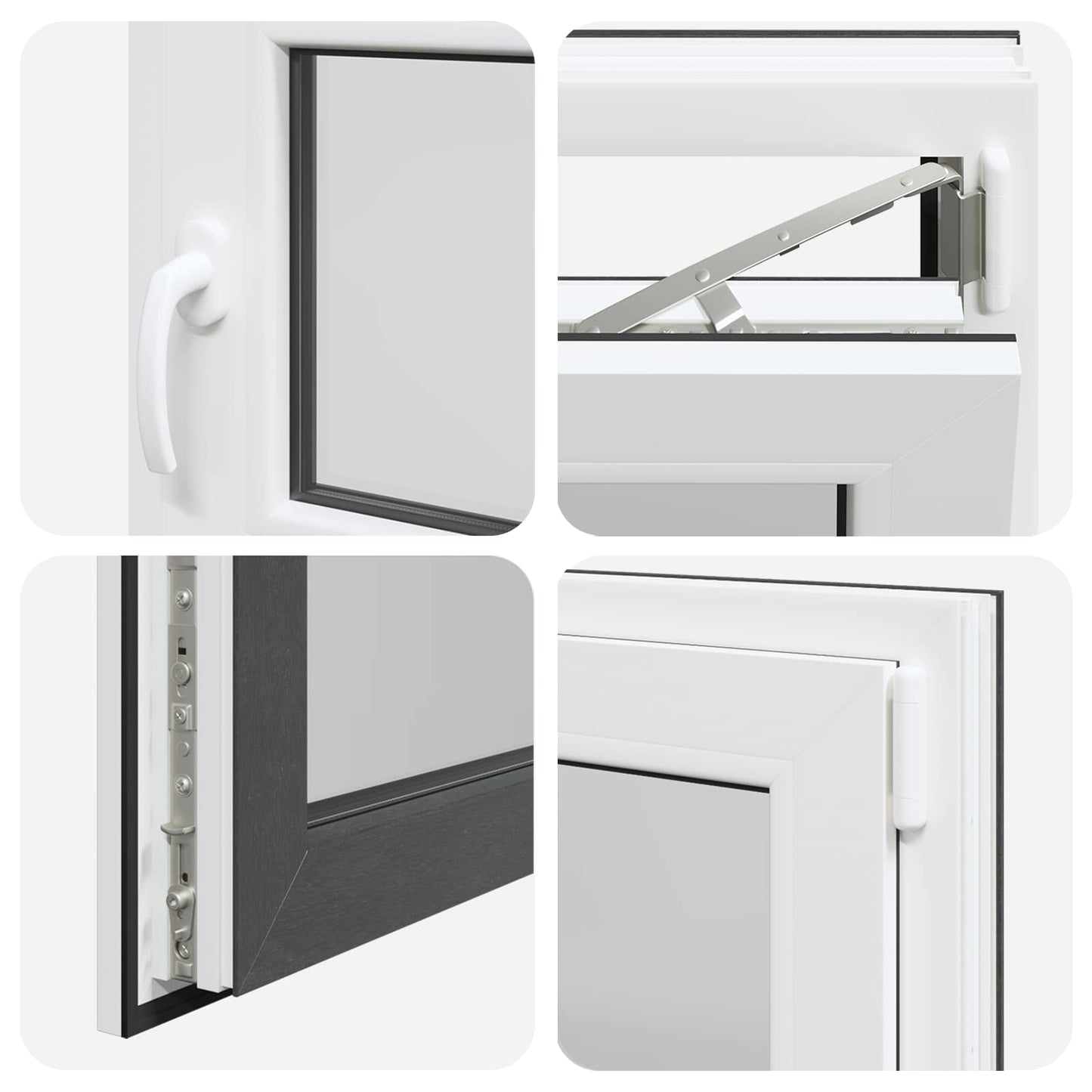 Kelderraam RISOR Antraciet 60 x 60 cm PVC en glas