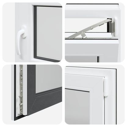 Kelderraam RISOR Antraciet 60 x 60 cm PVC en glas