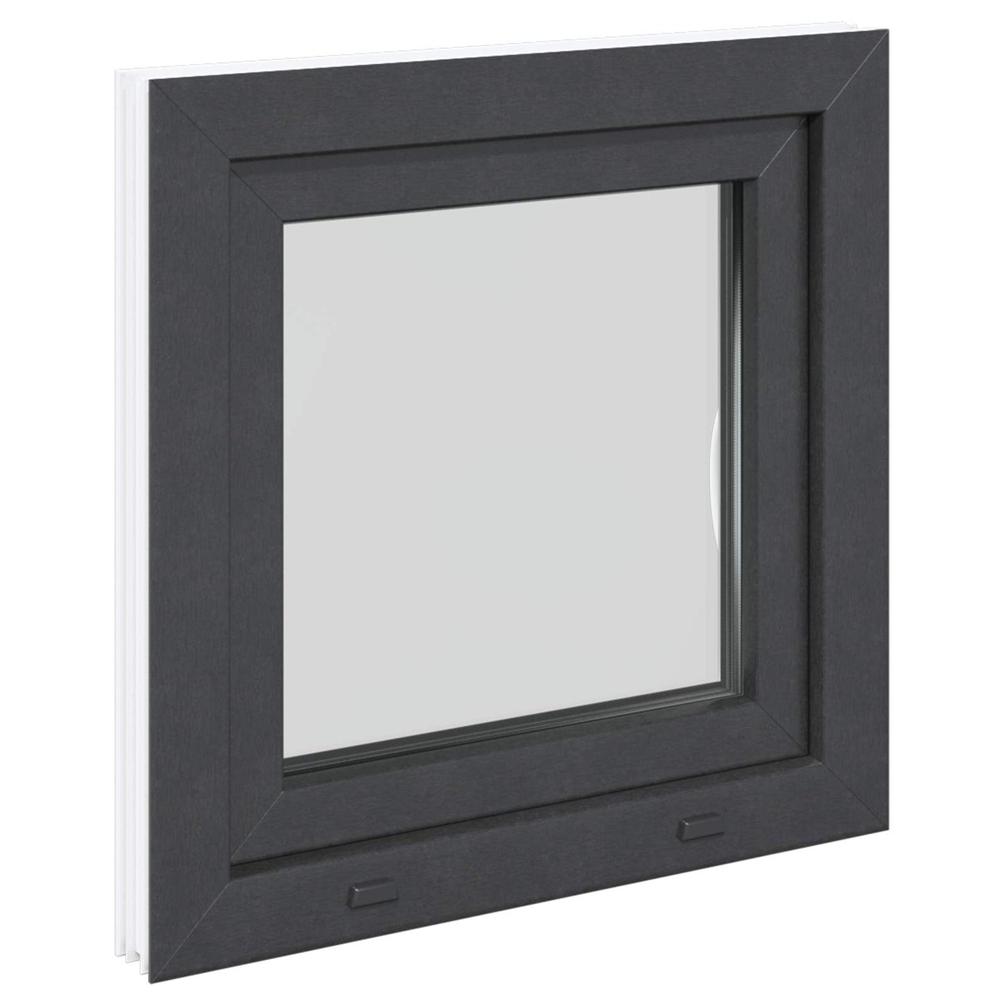 Kelderraam RISOR Antraciet 60 x 60 cm PVC en glas