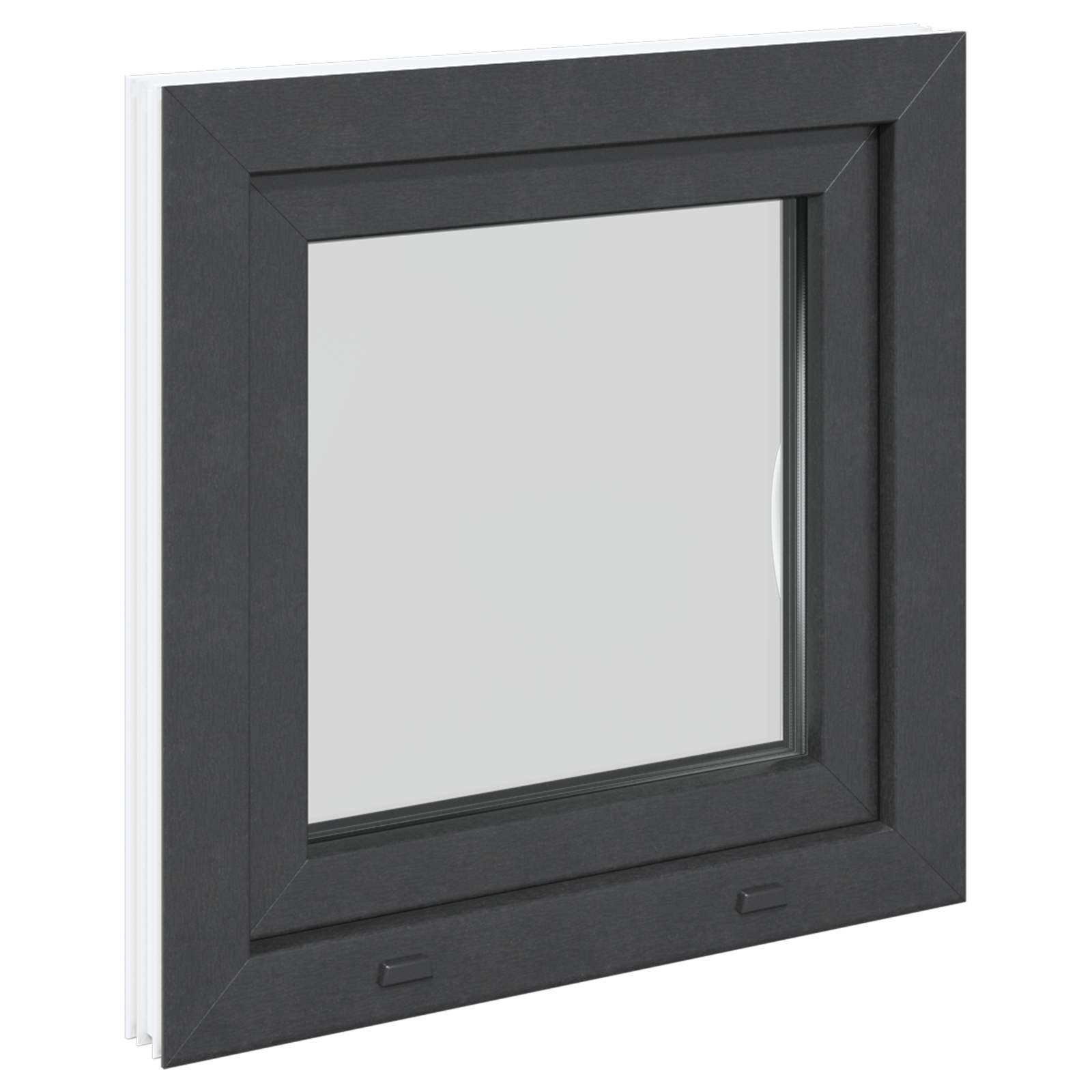 Kelderraam RISOR Antraciet 60 x 60 cm PVC en glas