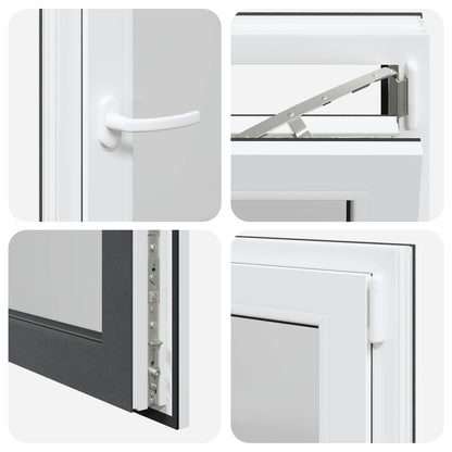 Kelderraam RISOR Antraciet 60 x 80 cm PVC en glas