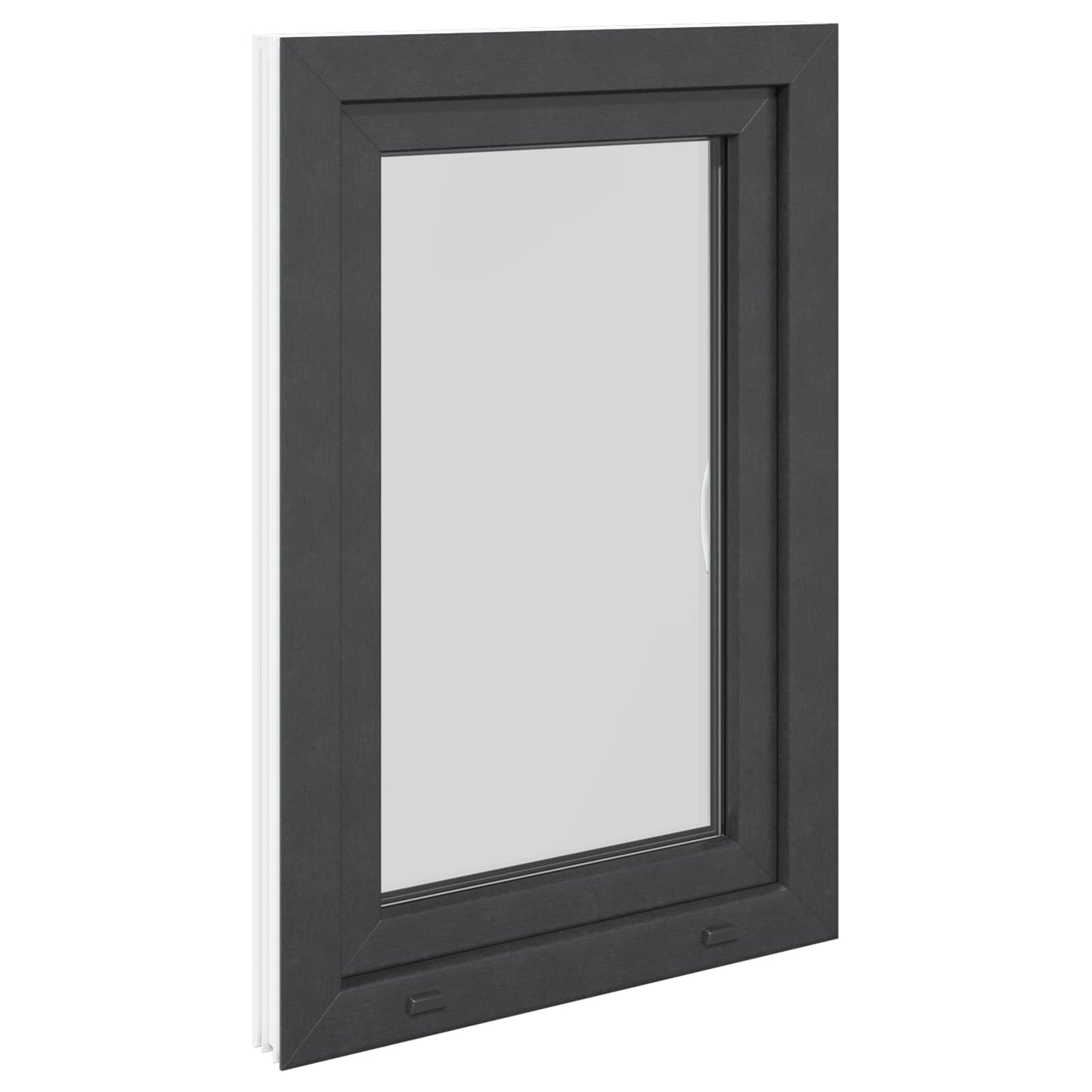 Kelderraam RISOR Antraciet 60 x 80 cm PVC en glas