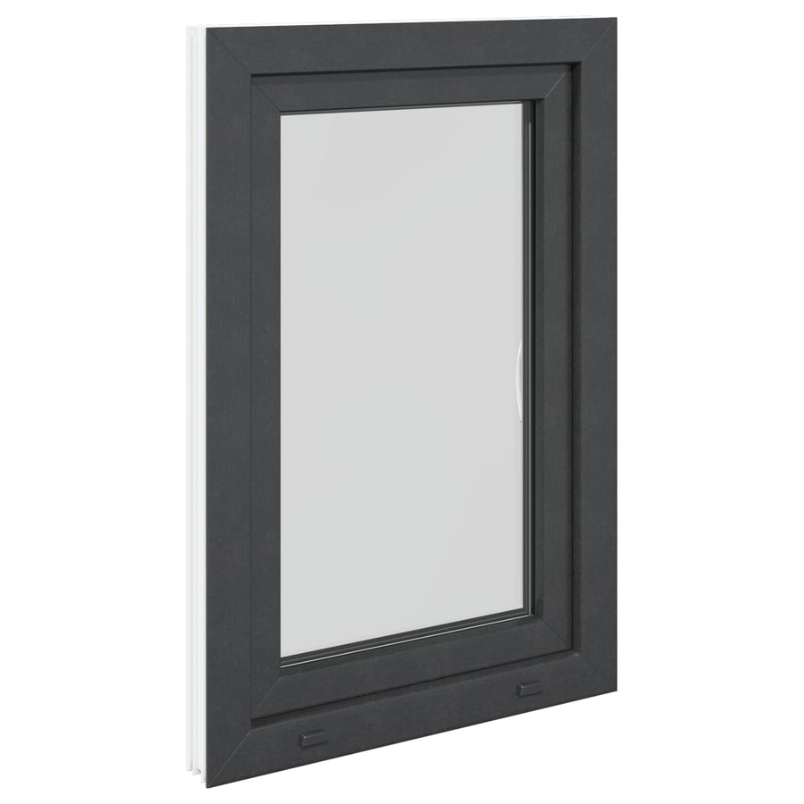 Kelderraam RISOR Antraciet 60 x 80 cm PVC en glas