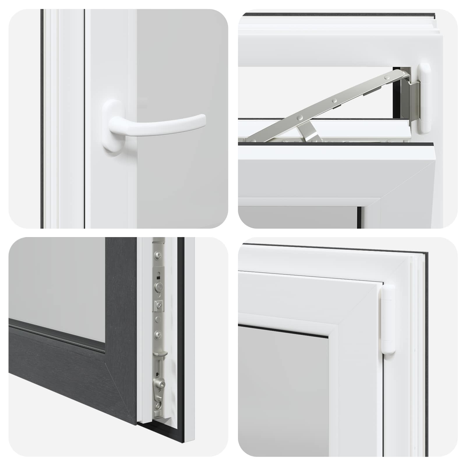 Kelderraam RISOR Antraciet 60 x 80 cm PVC en glas