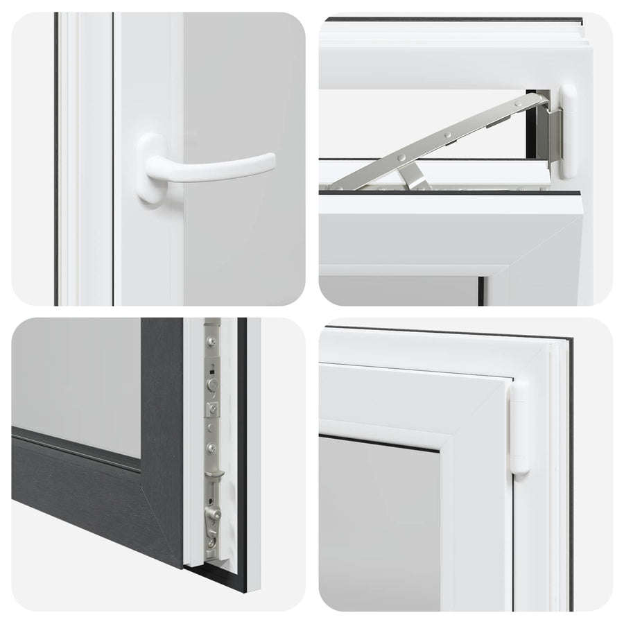 Kelderraam RISOR Antraciet 60 x 90 cm PVC en glas
