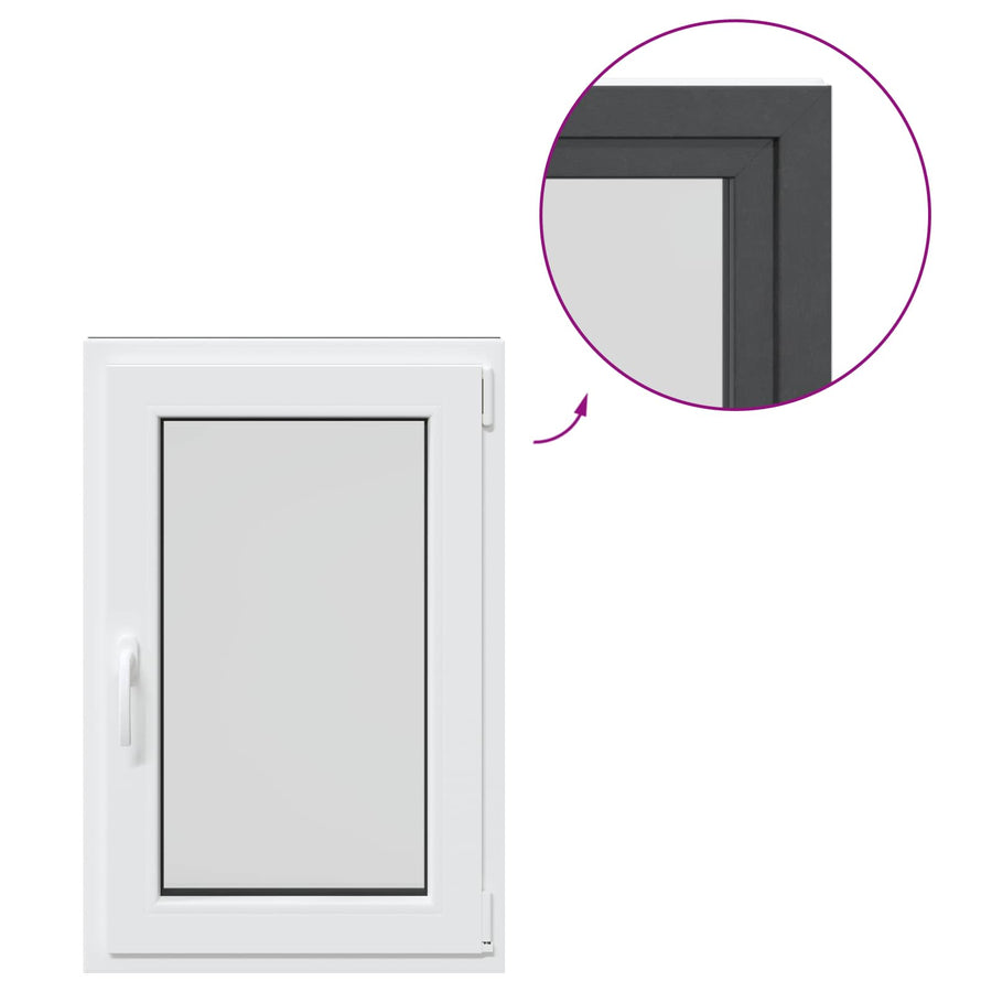 Kelderraam RISOR Antraciet 60 x 90 cm PVC en glas