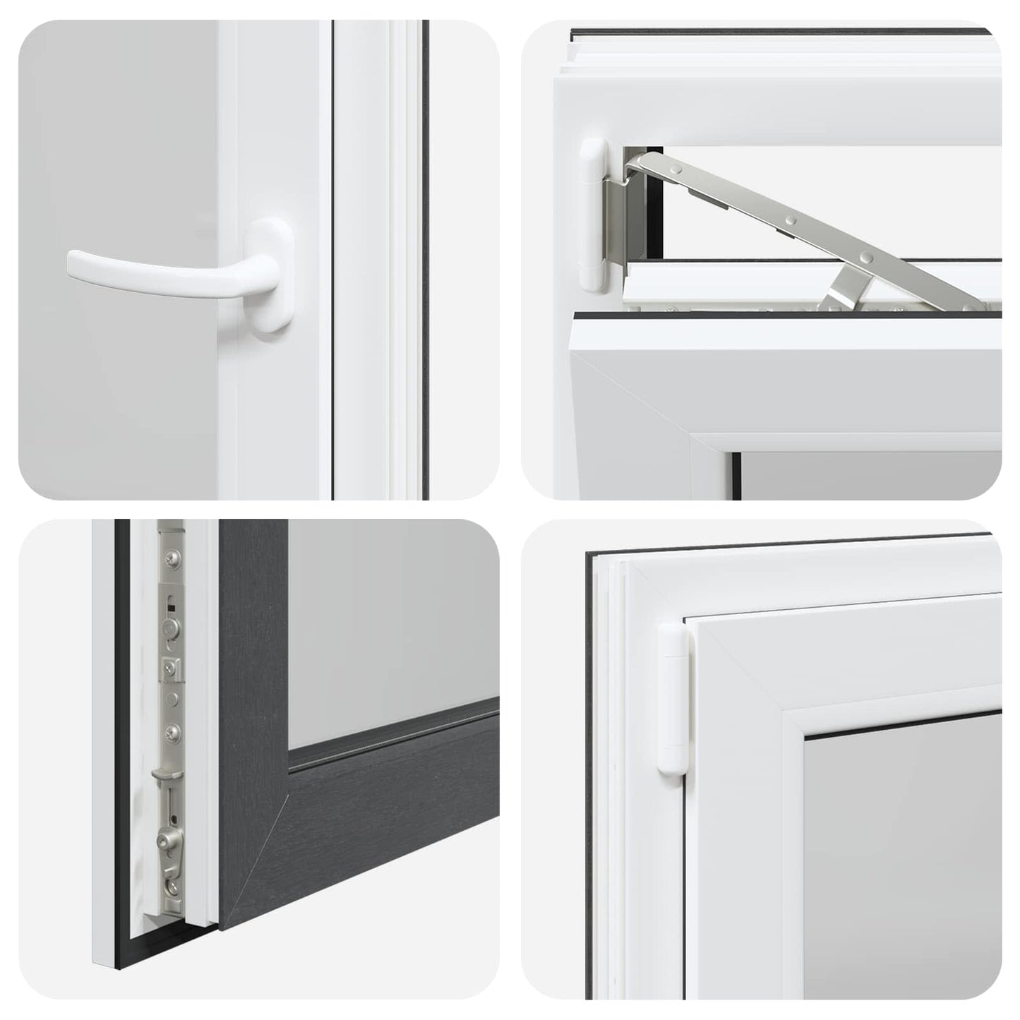 Kelderraam RISOR Antraciet 60 x 100 cm PVC en glas