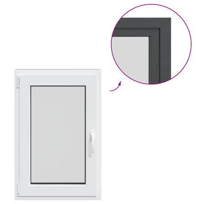 Kelderraam RISOR Antraciet 60 x 100 cm PVC en glas