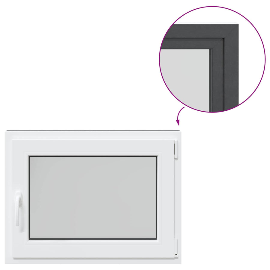 Kelderraam RISOR Antraciet 60 x 100 cm PVC en glas