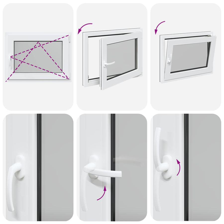 Kelderraam RISOR Antraciet 60 x 100 cm PVC en glas