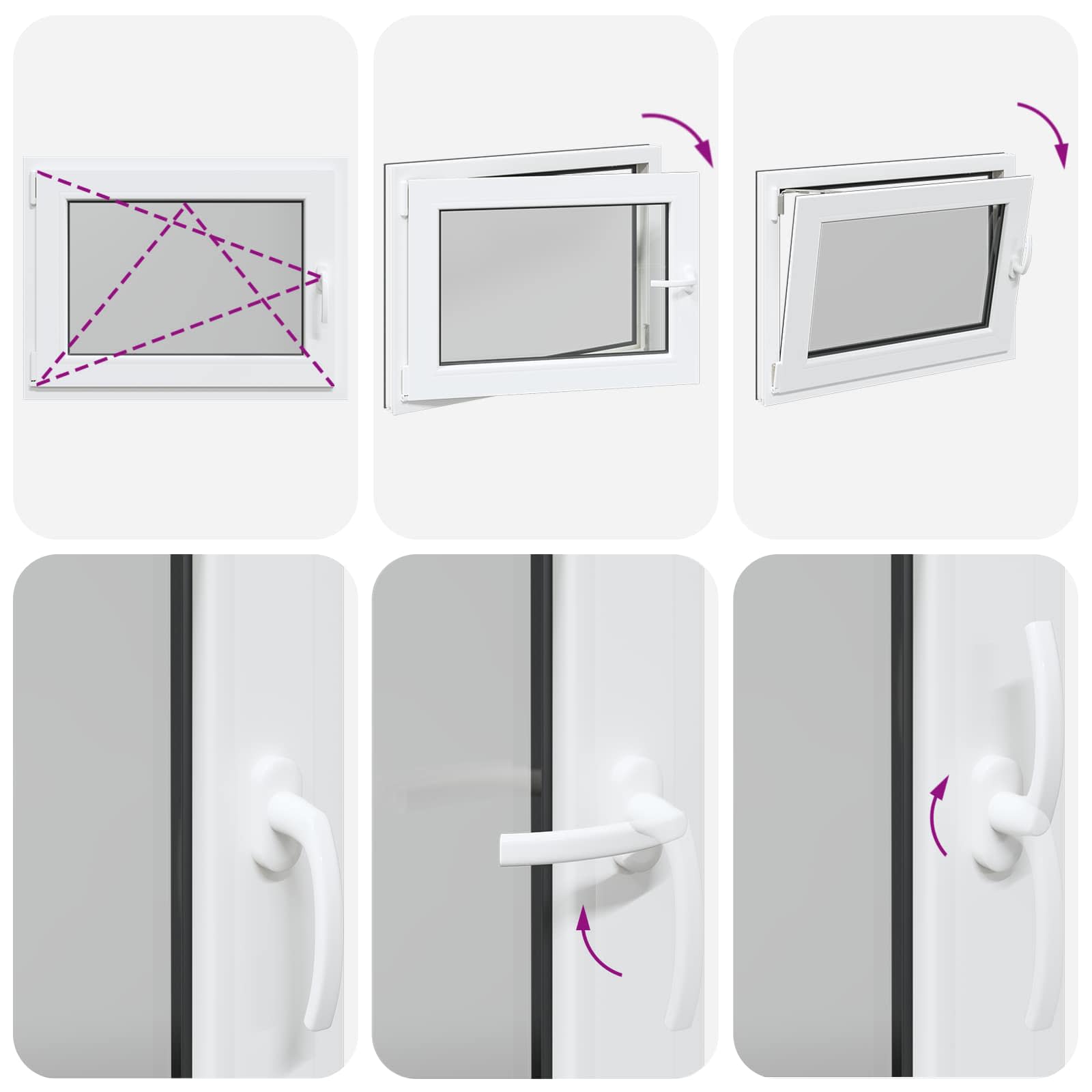 Kelderraam RISOR Antraciet 80 x 50 cm PVC en glas