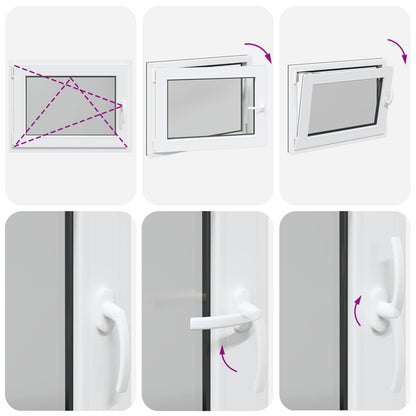Kelderraam RISOR Antraciet 80 x 50 cm PVC en glas
