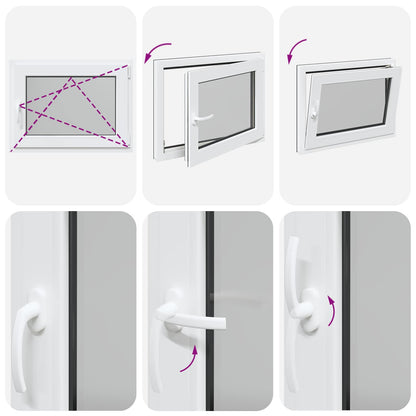 Kelderraam RISOR Antraciet 80 x 50 cm PVC en glas