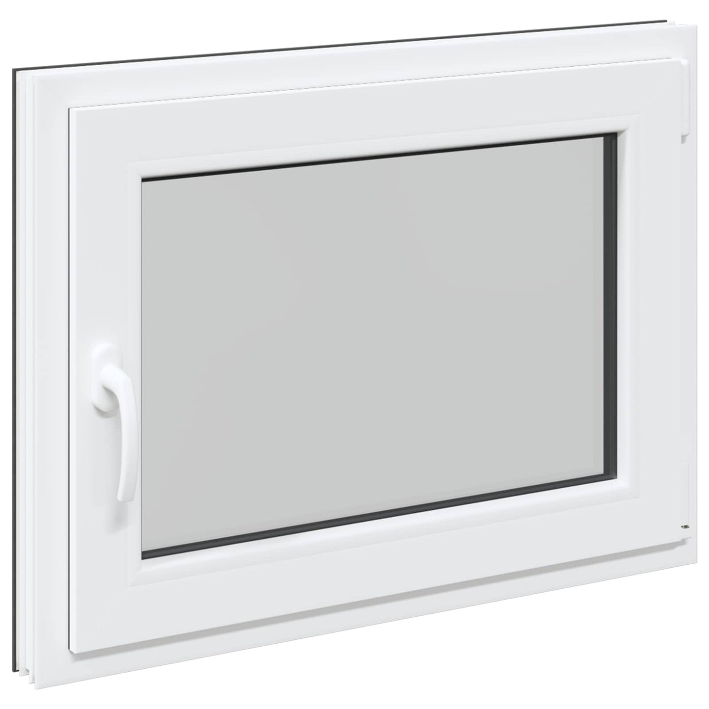 Kelderraam RISOR Antraciet 80 x 60 cm PVC en glas