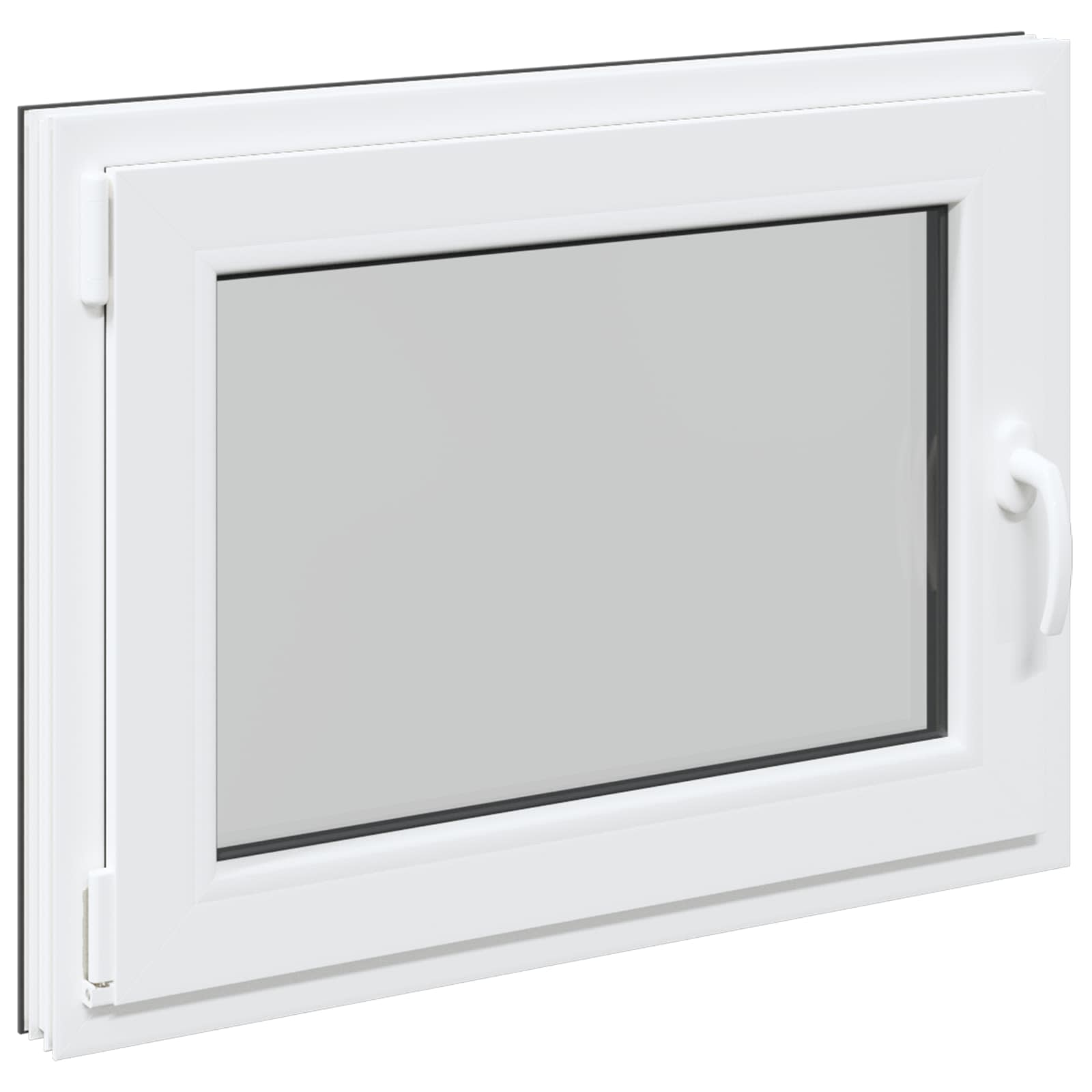Kelderraam RISOR Antraciet 80 x 70 cm PVC en glas
