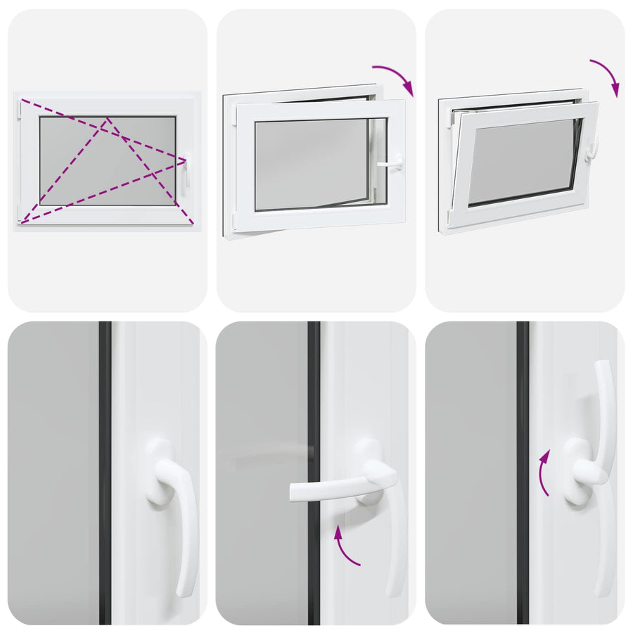 Kelderraam RISOR Antraciet 80 x 70 cm PVC en glas
