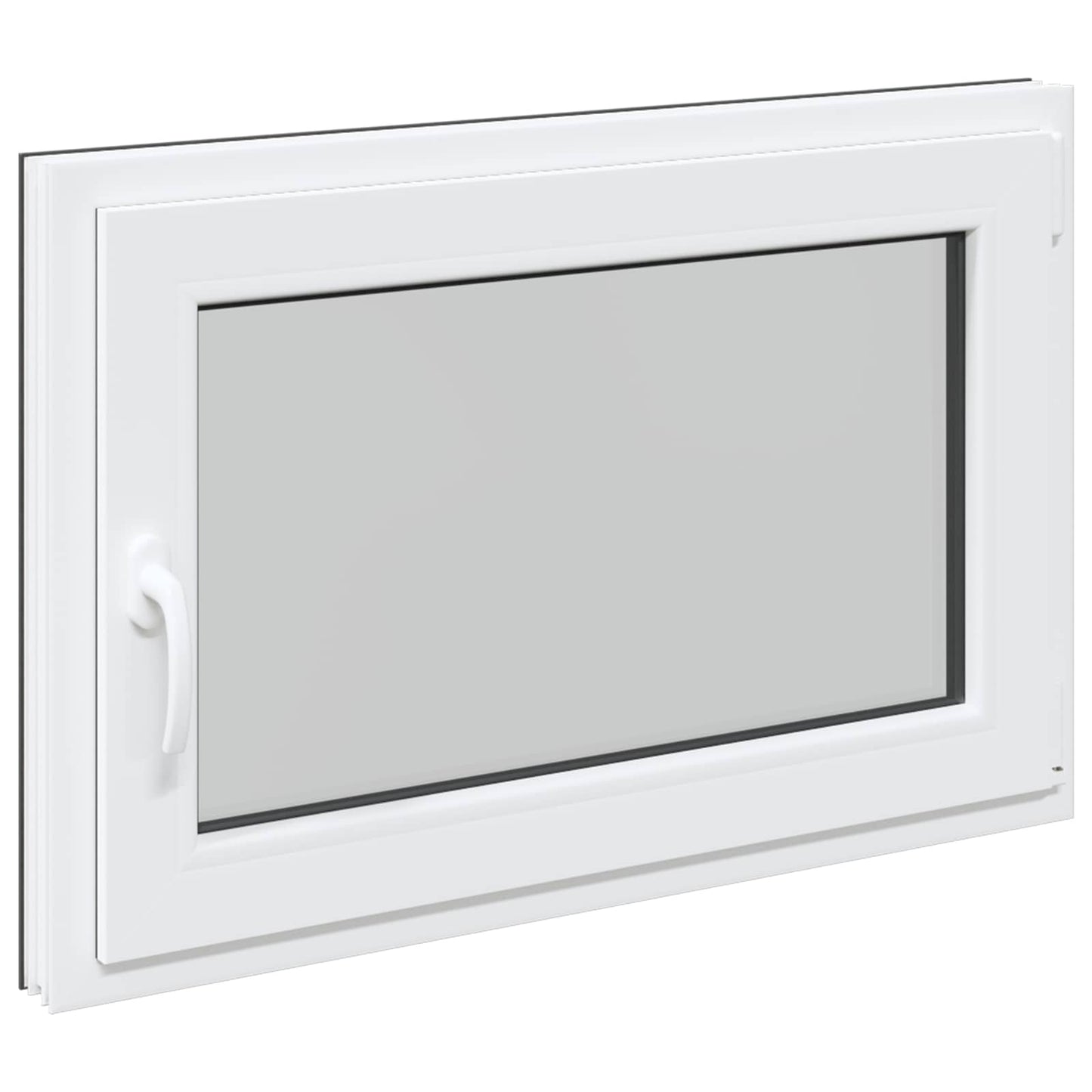 Kelderraam RISOR Antraciet 80 x 70 cm PVC en glas