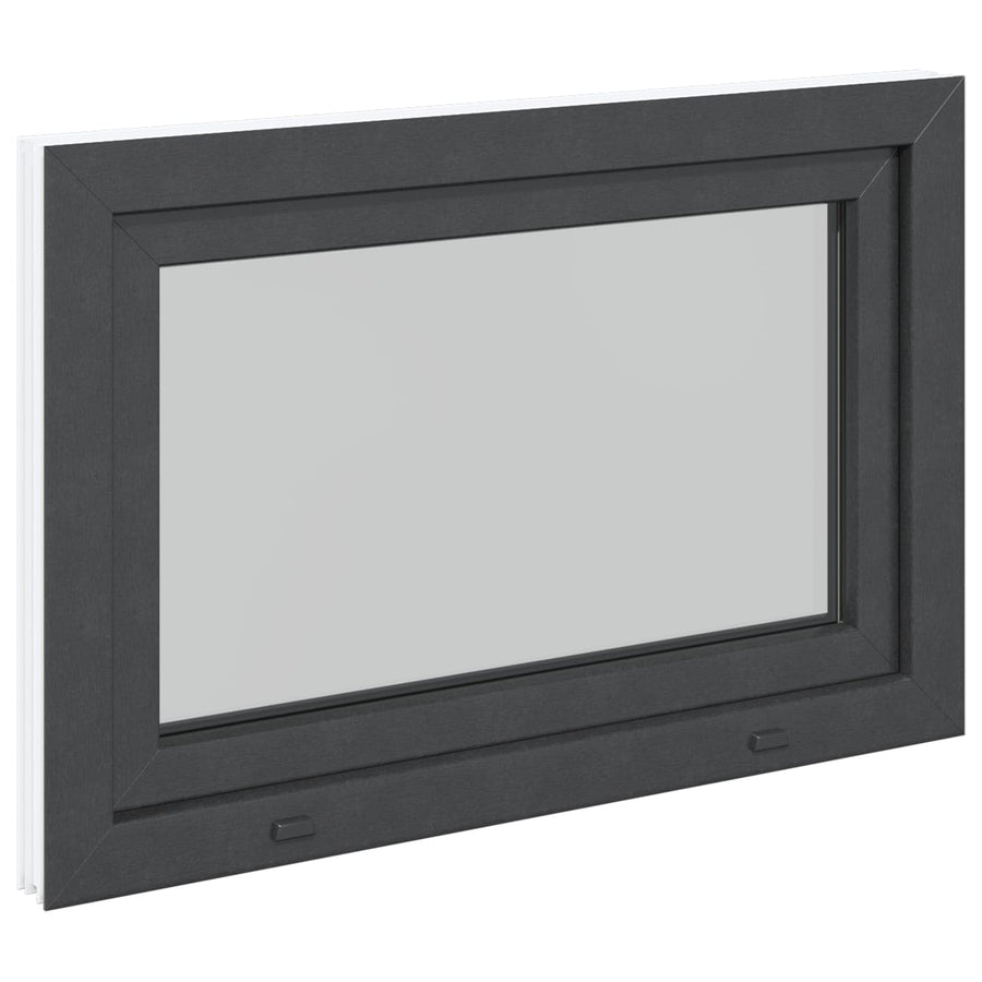 Kelderraam RISOR Antraciet 80 x 70 cm PVC en glas