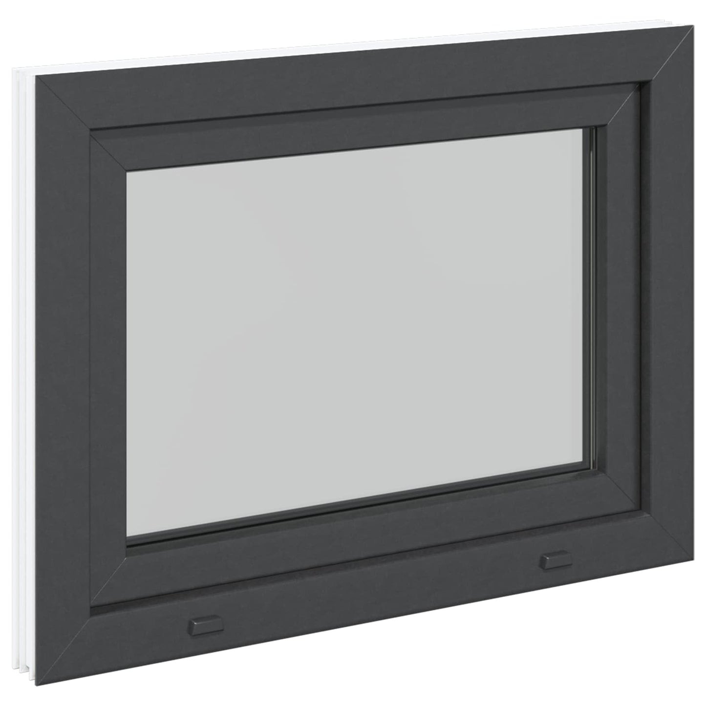 Kelderraam RISOR Antraciet 90 x 50 cm PVC en glas