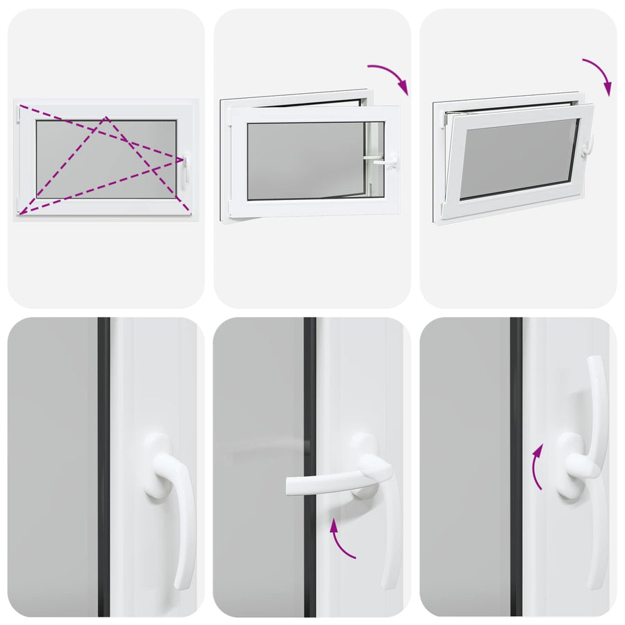 Kelderraam RISOR Antraciet 90 x 50 cm PVC en glas