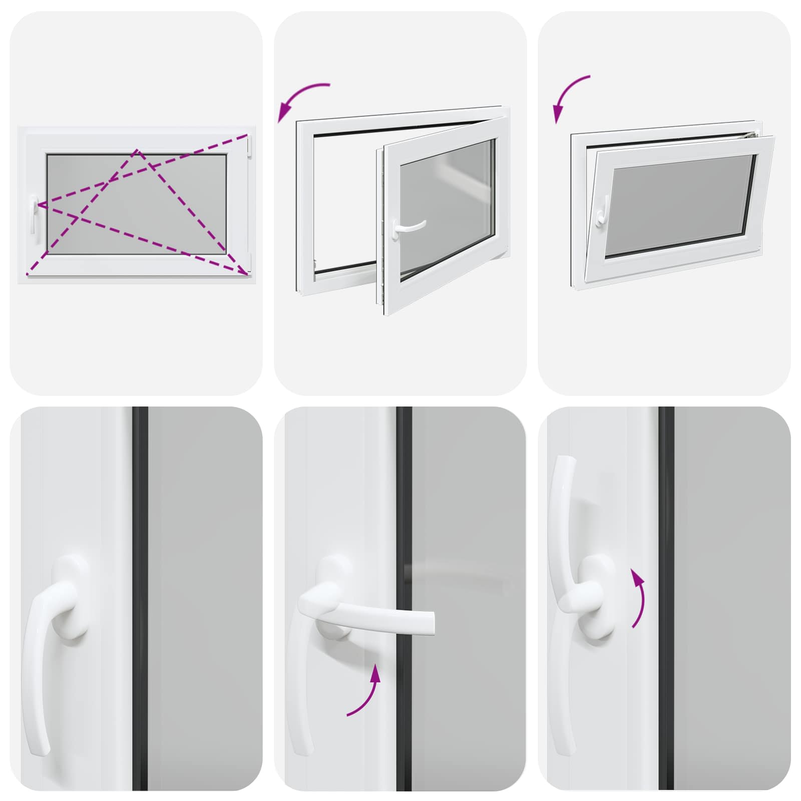 Kelderraam RISOR Antraciet 90 x 50 cm PVC en glas