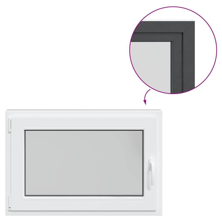 Kelderraam RISOR Antraciet 90 x 60 cm PVC en glas