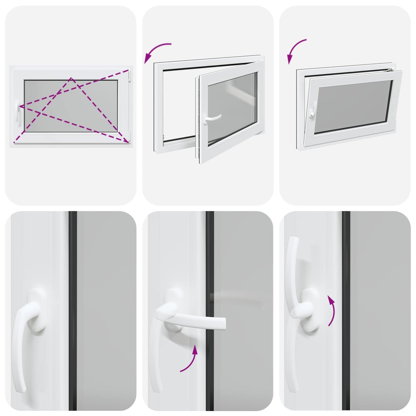 Kelderraam RISOR Antraciet 90 x 60 cm PVC en glas