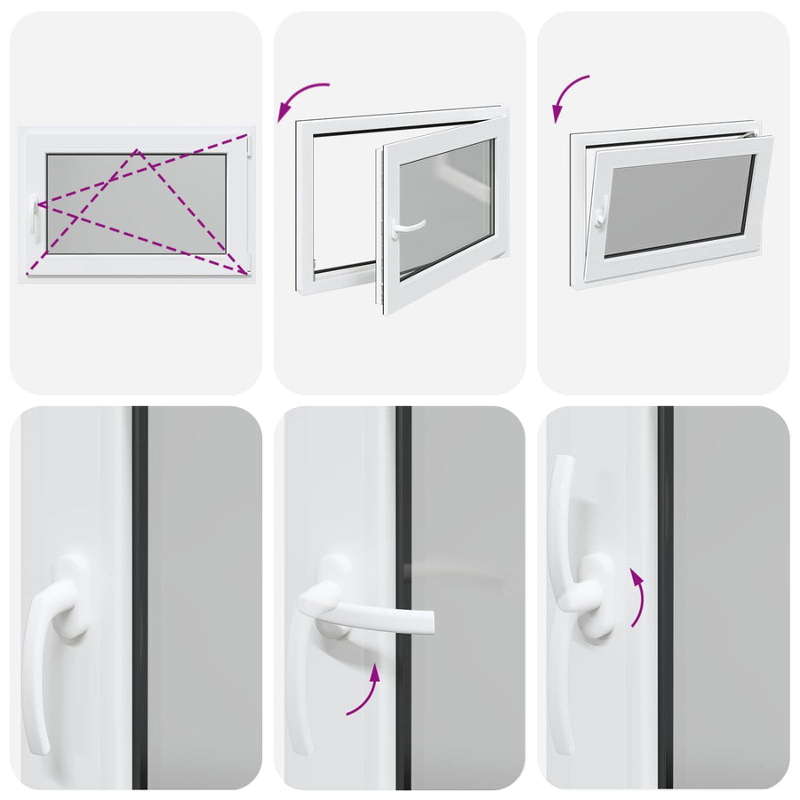 Kelderraam RISOR Antraciet 90 x 60 cm PVC en glas