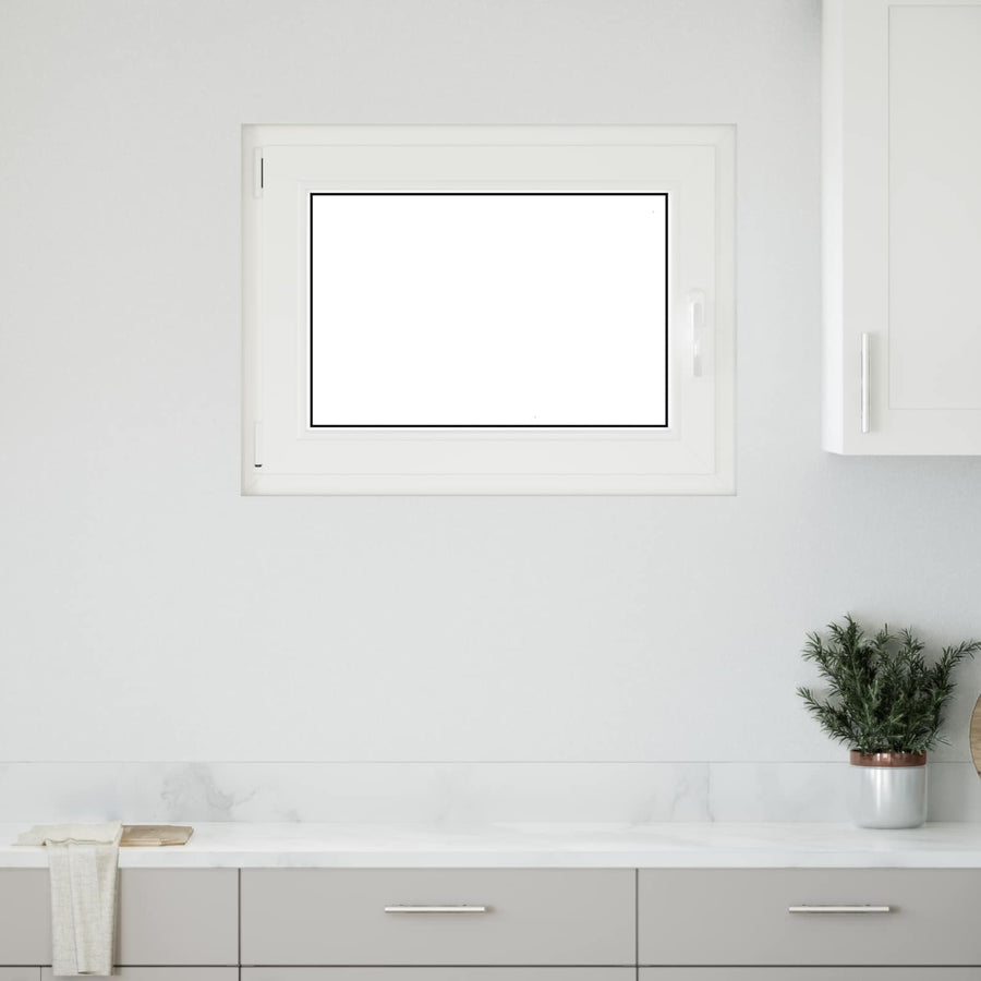 Kelderraam RISOR Antraciet 90 x 70 cm PVC en glas