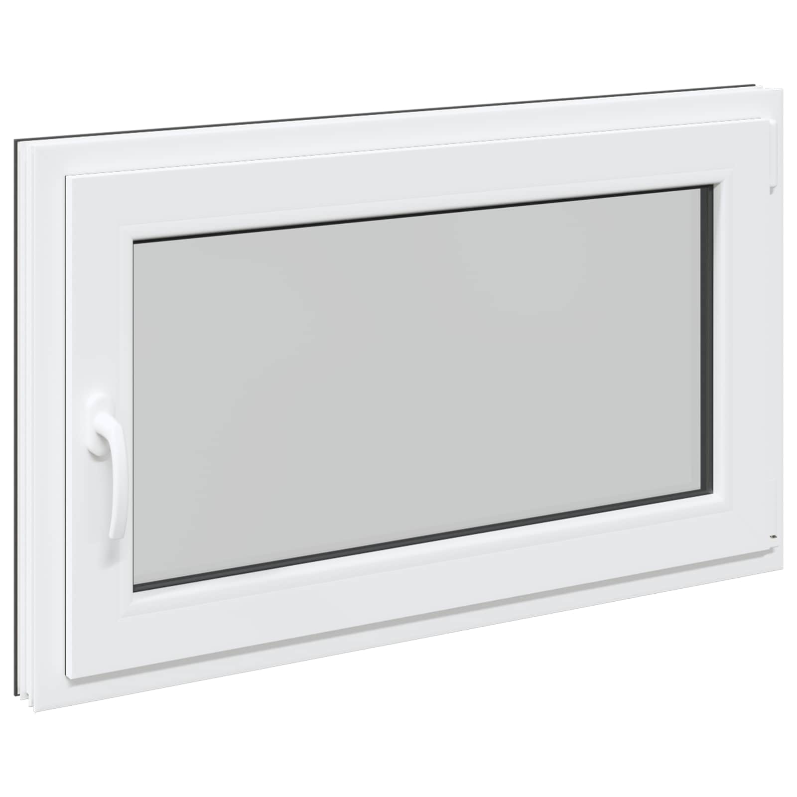 Kelderraam RISOR Antraciet 100 x 50 cm PVC en glas
