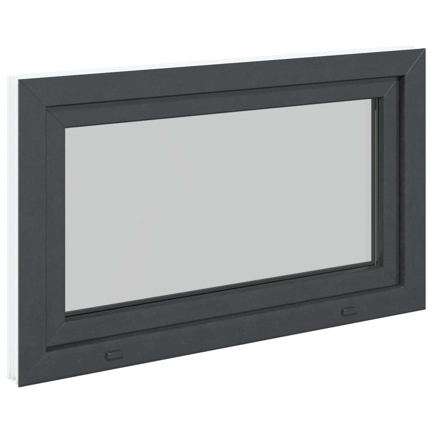 Kelderraam RISOR Antraciet 100 x 50 cm PVC en glas