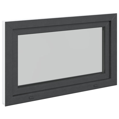 Kelderraam RISOR Antraciet 100 x 50 cm PVC en glas