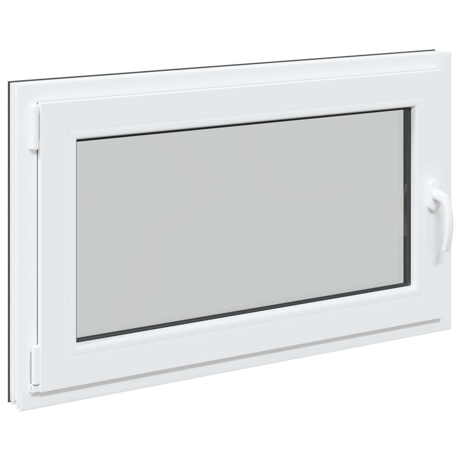 Kelderraam RISOR Antraciet 100 x 50 cm PVC en glas