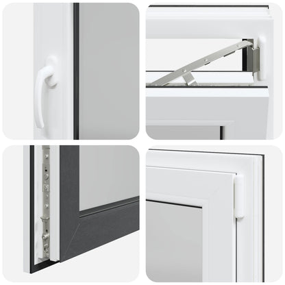 Kelderraam RISOR Antraciet 100 x 60 cm PVC en glas