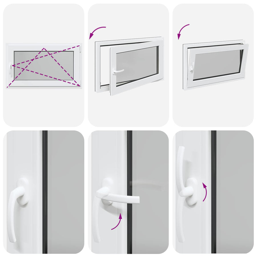 Kelderraam RISOR Antraciet 100 x 60 cm PVC en glas