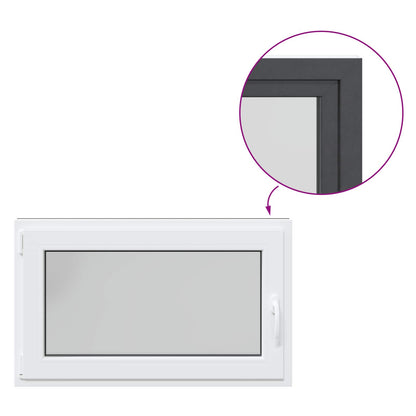 Kelderraam RISOR Antraciet 100 x 60 cm PVC en glas
