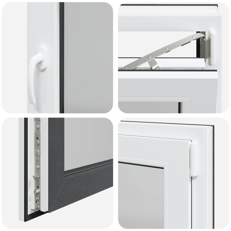 Kelderraam RISOR Antraciet 100 x 70 cm PVC en glas